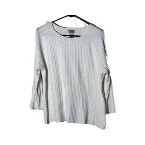 L.L. Bean Women's Cream Cable Knit Sweater